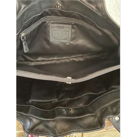 Coach Large penelope F14682 black pebble Leather Satchel BAG PURSE - Picture 9 of 10